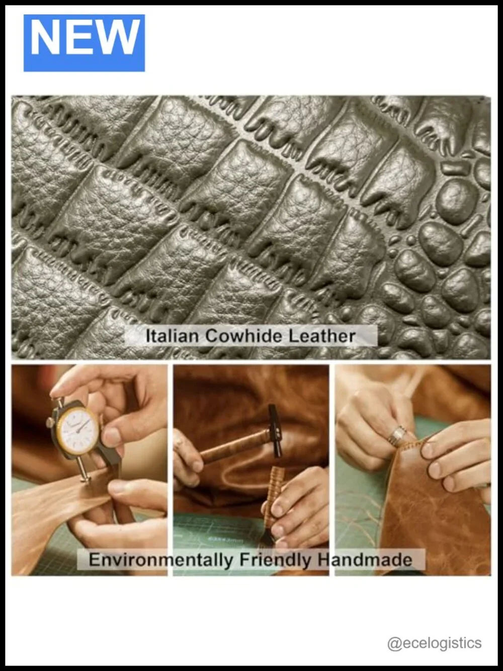 Genuine Leather Shoulder Bag Women Handmade Crocodile Pattern Purse